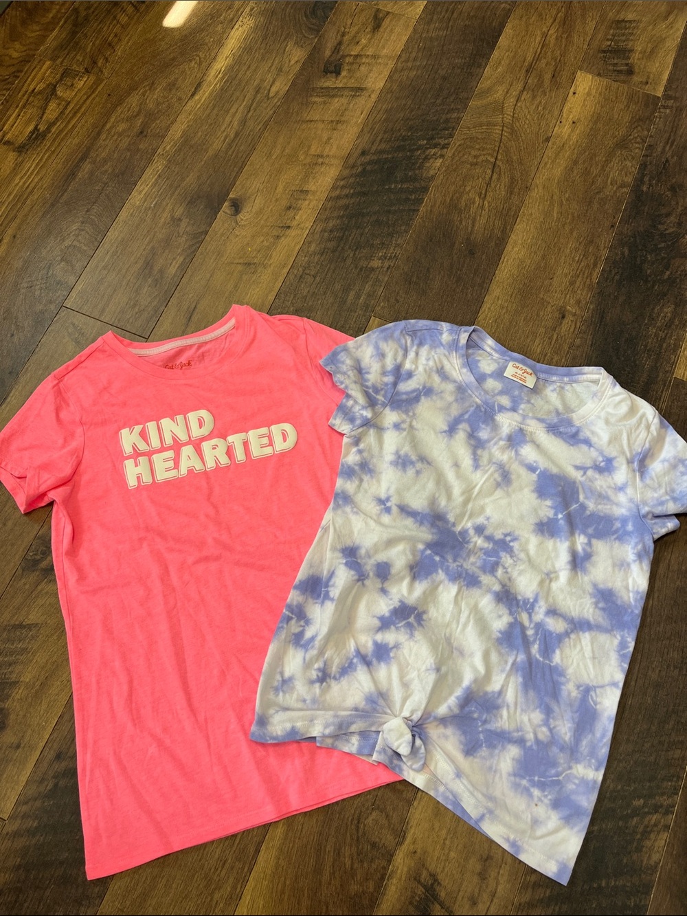 OshKosh B'gosh Pink 'Kind Hearted' Tee & Blue Tie-Dye Knot Front Top